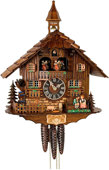 Cuckoo Clock Hand-Painted Wooden Chalet Music & Night Shutoff