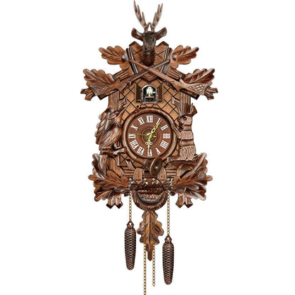 Cuckoo Clock Hand-Painted Wooden Chalet Music & Night Shutoff