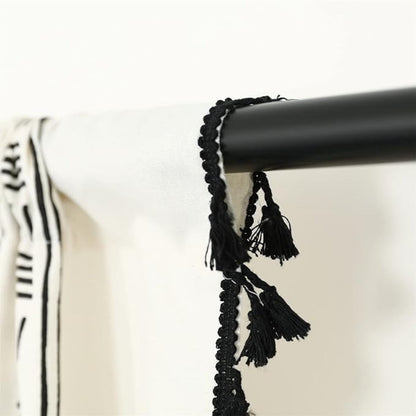 Curtain Blackout Embroidered Grid Rod Pocket