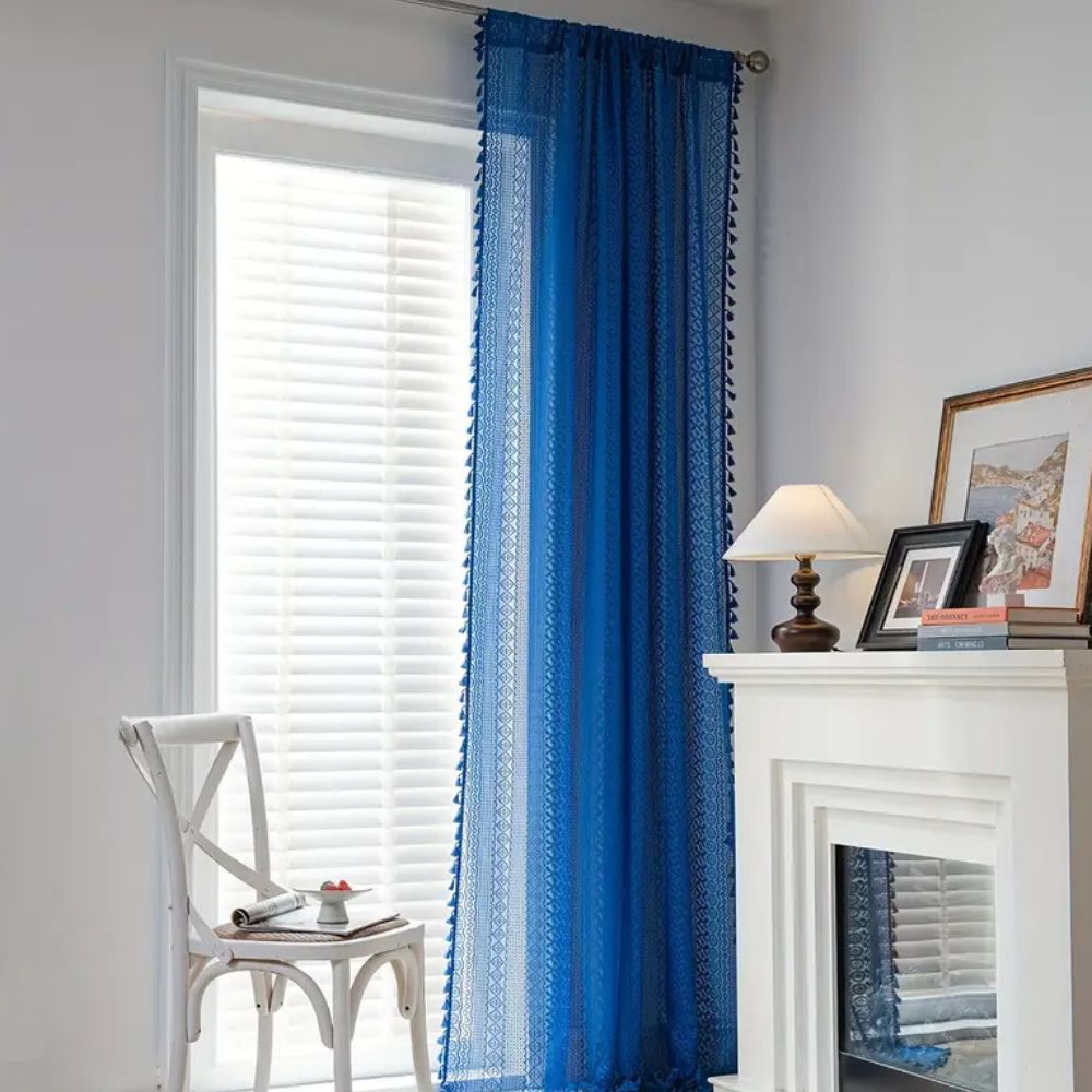 Curtain Crochet Lace Tassel Light-Filtering