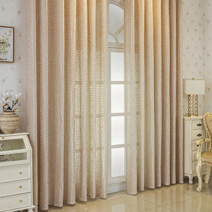 Curtain Embroidered Maze Light-Filtering Privacy Grommet Top