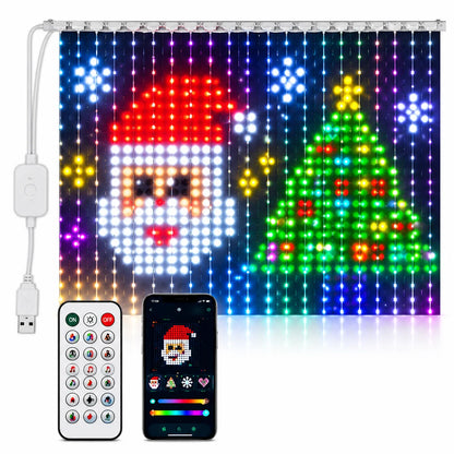 Curtain Lights RGB Color Changing App-Controlled Music Sync