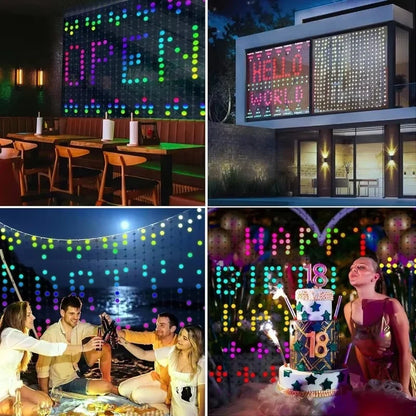 Curtain Lights RGB Color Changing App-Controlled Music Sync