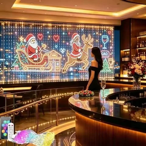Curtain Lights RGB Color Changing App-Controlled Music Sync