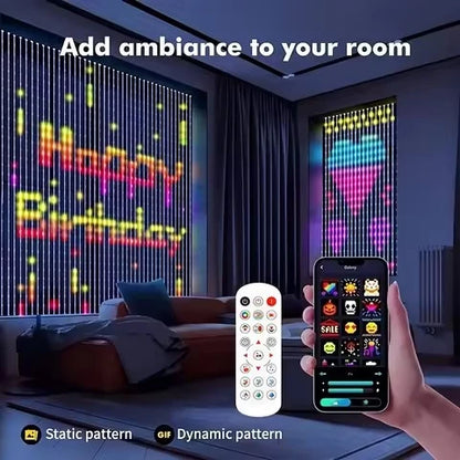 Curtain Lights RGB Color Changing App-Controlled Music Sync