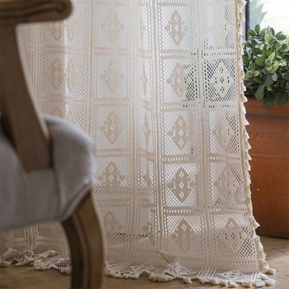 Curtain Microfiber Diamond Pattern Light-Filtering