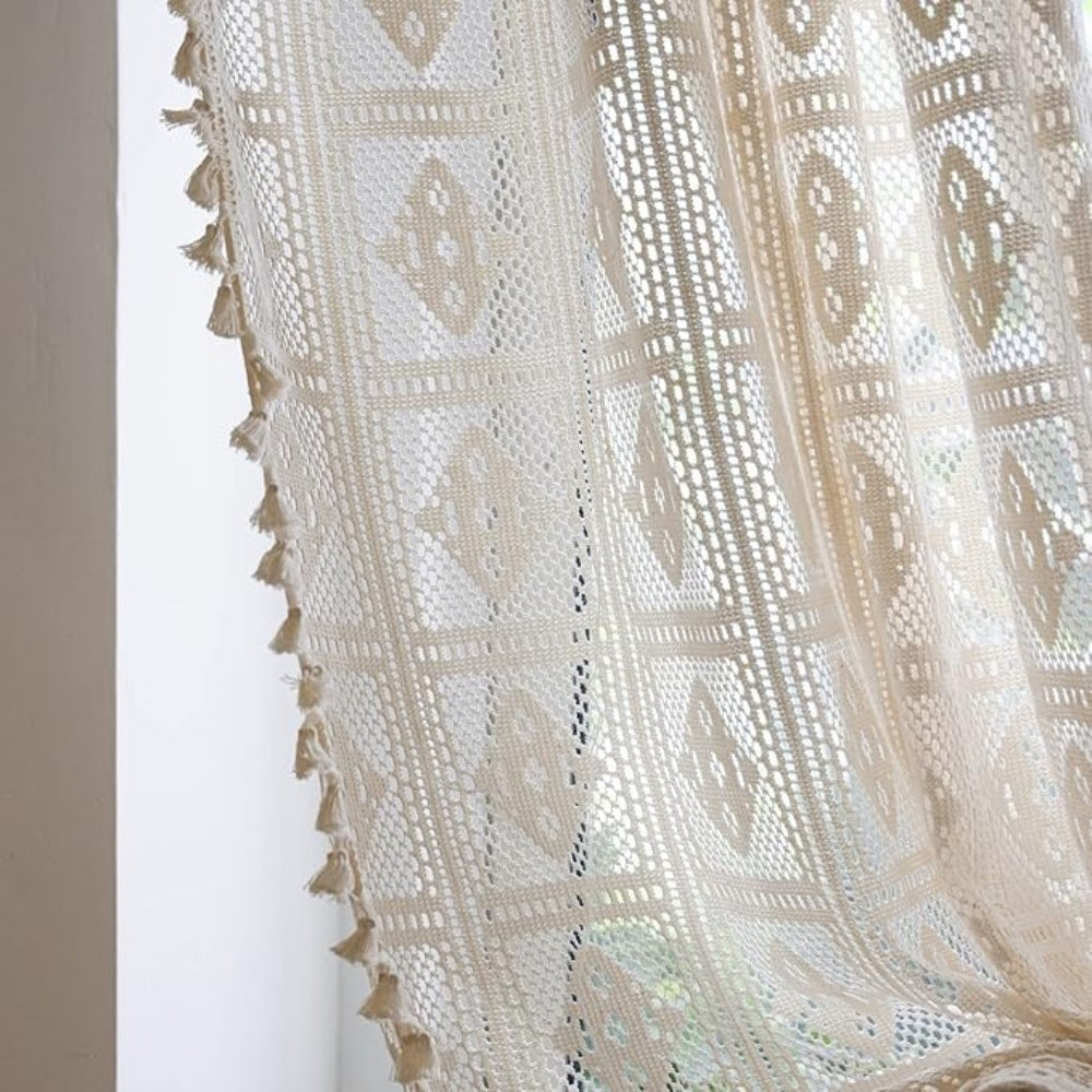 Curtain Microfiber Diamond Pattern Light-Filtering