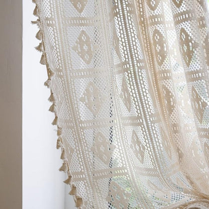 Curtain Microfiber Diamond Pattern Light-Filtering