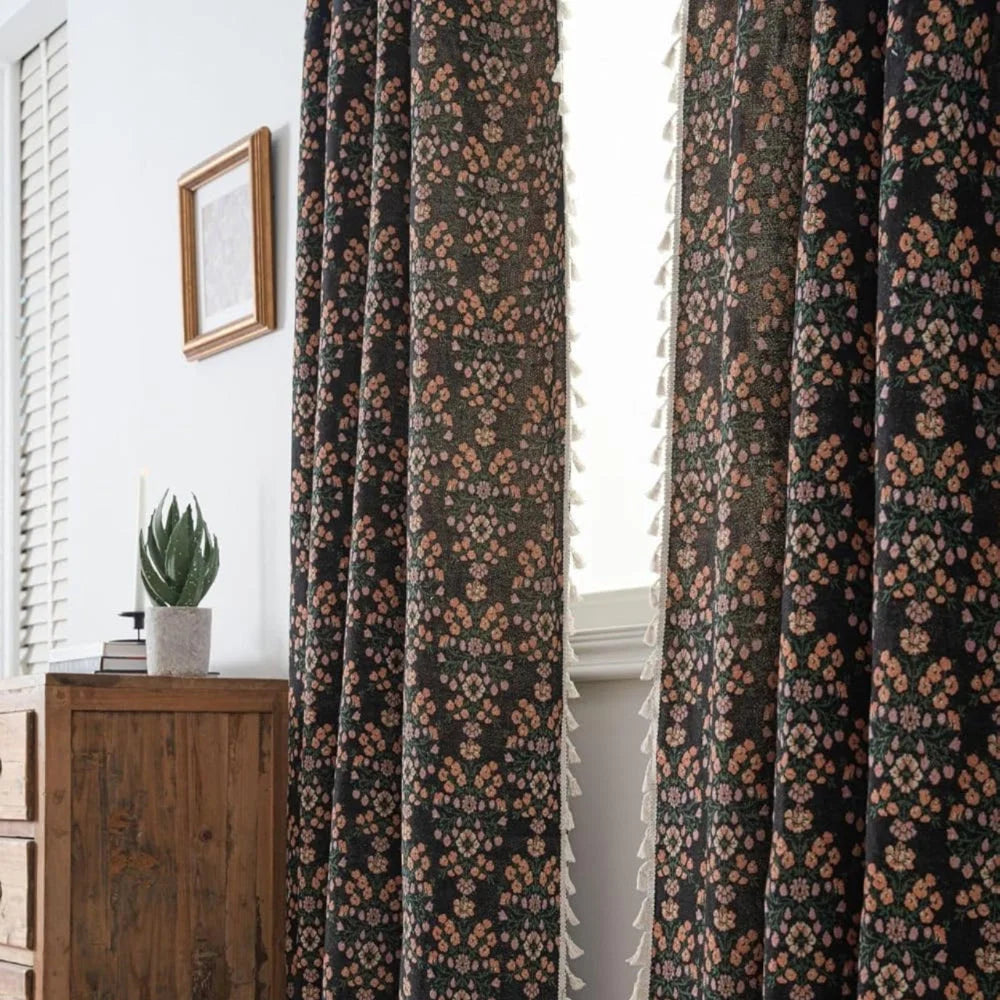 Curtain Microfiber Semi-Shade Tassel Fringe