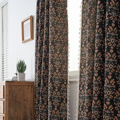 Curtain Microfiber Semi-Shade Tassel Fringe