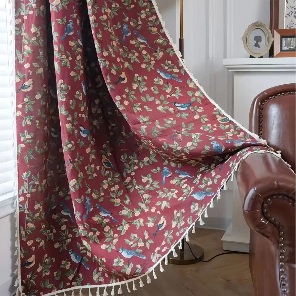 Curtain Microfiber Semi-Shade Tassel Fringe