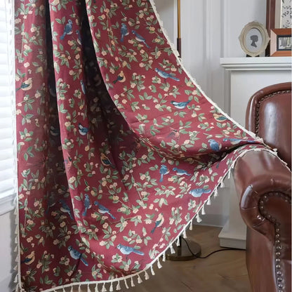 Curtain Microfiber Semi-Shade Tassel Fringe