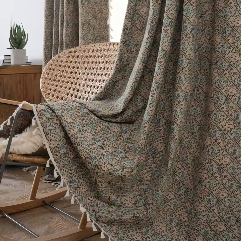 Curtain Microfiber Semi-Shade Tassel Fringe