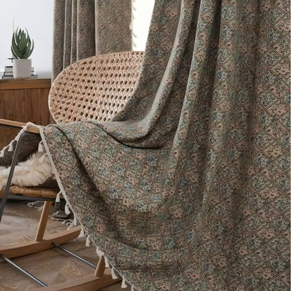 Curtain Microfiber Semi-Shade Tassel Fringe