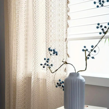 Curtain Panel Bohemian Crochet Tassel Trim