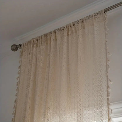 Curtain Panel Bohemian Crochet Tassel Trim