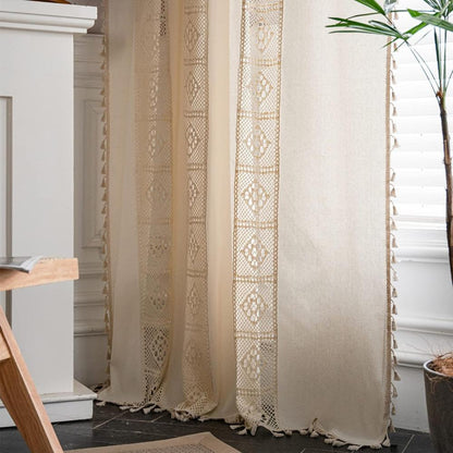 Curtain Semi-Blackout Boho Linen Blend