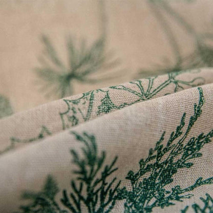 Curtain Semi-Blackout Cotton-Linen Pine Bird Tassel Pattern