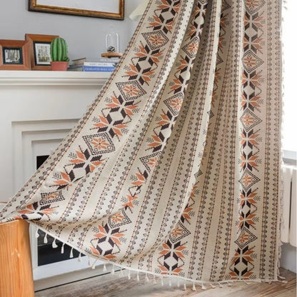 Curtain Semi-Blackout Microfiber Blend & Tassel Fringe