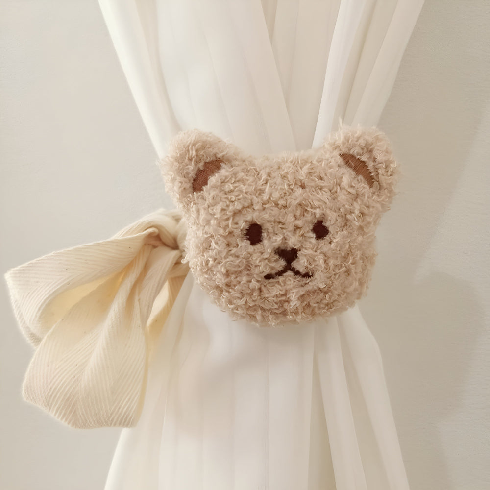 Curtain Tieback Teddy Bear Plush Elastic Fit