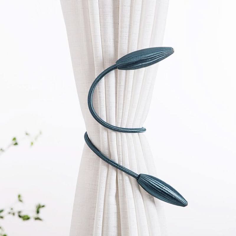 Curtain Tiebacks Adjustable Fabric & Rope Set of 2