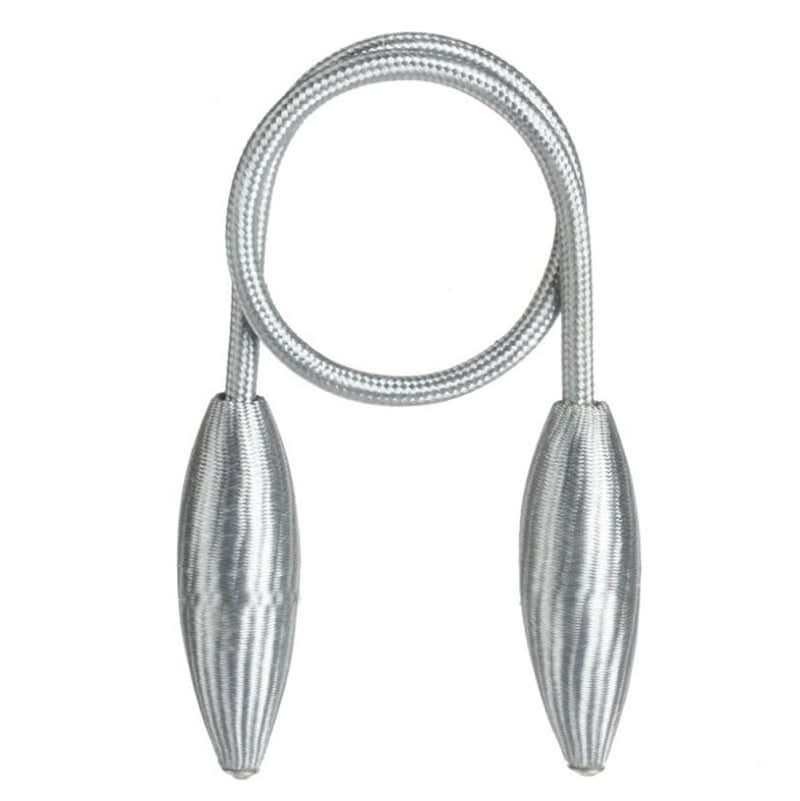 Curtain Tiebacks Adjustable Fabric & Rope Set of 2