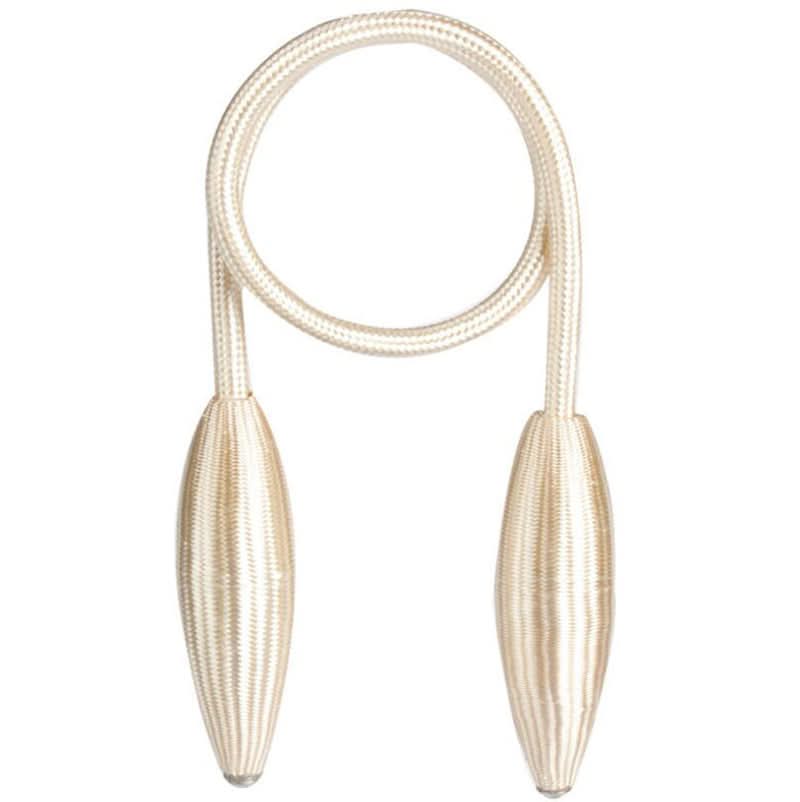 Curtain Tiebacks Adjustable Fabric & Rope Set of 2