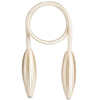 Curtain Tiebacks Adjustable Fabric & Rope Set of 2