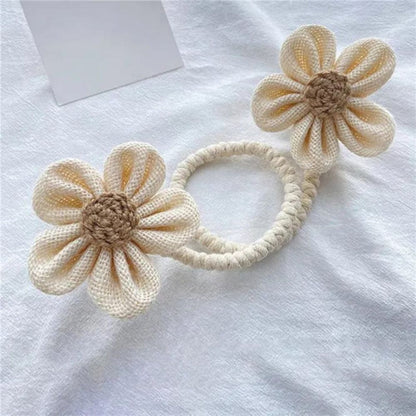 Curtain Tiebacks Floral Hemp Punch-Free Set of 2