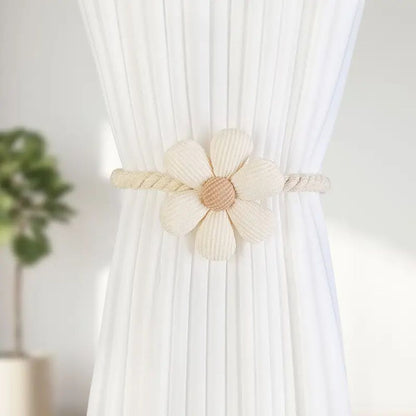 Curtain Tiebacks Magnetic Microfiber Floral Set of 2