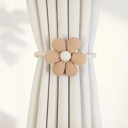 Curtain Tiebacks Magnetic Microfiber Floral Set of 2