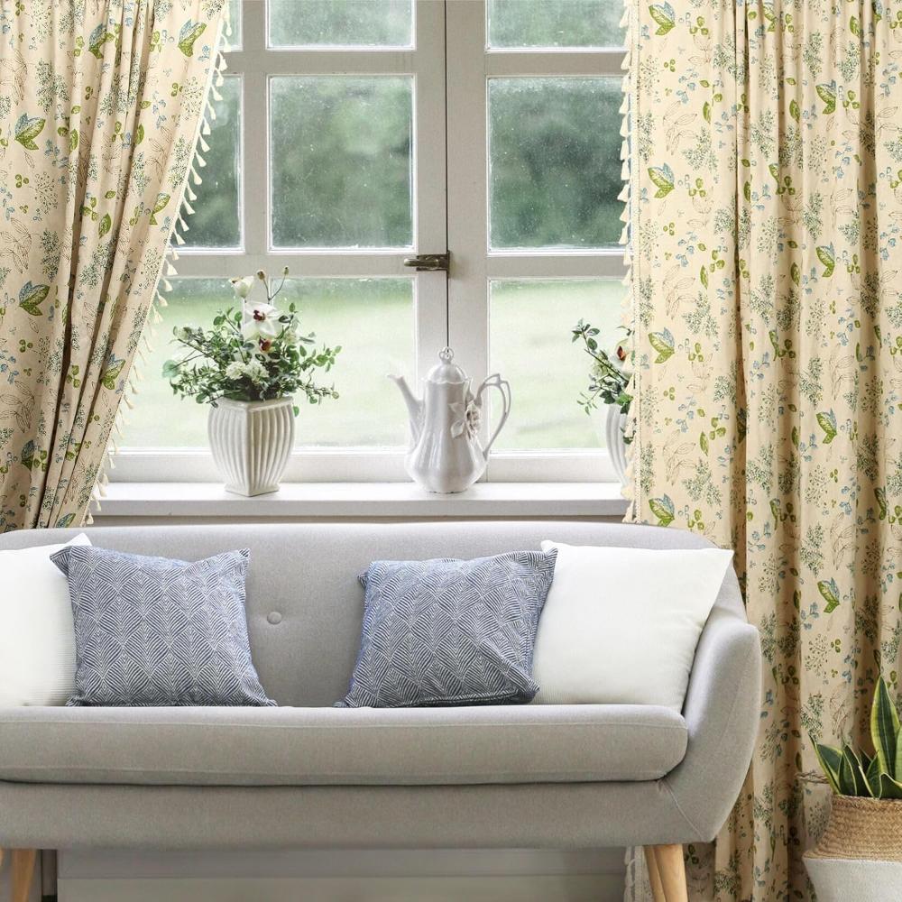 Curtains 80% Light Blocking Noise-Reducing Cotton Blend