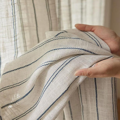 Curtains Semi-Sheer Vertical Stripe Grommet Top