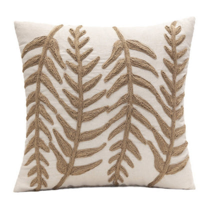 Cushion Cover 12 x 20 Leaf Embroidered Invisible Zipper