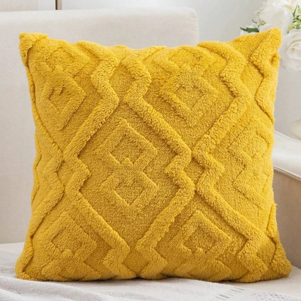 Cushion Cover 18x18 Plush Microfiber Diamond Pattern