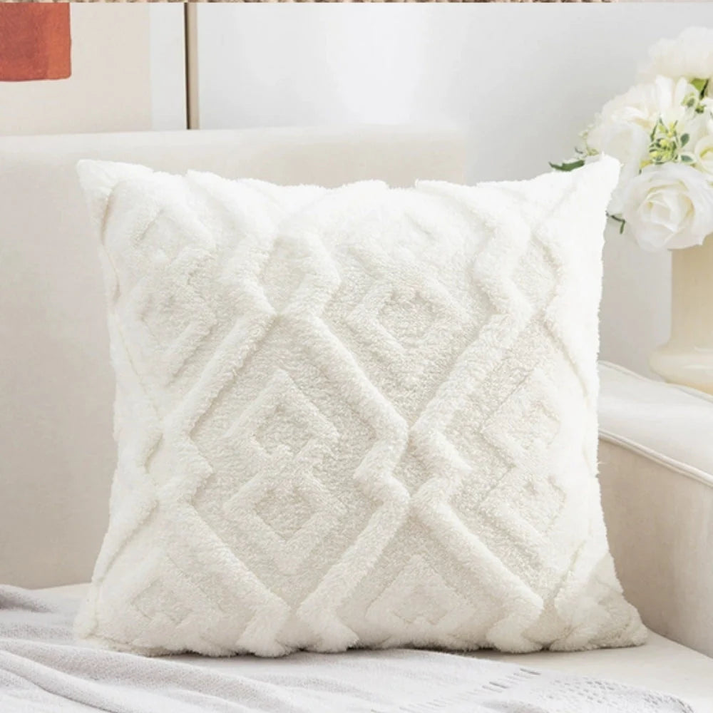 Cushion Cover 18x18 Plush Microfiber Diamond Pattern