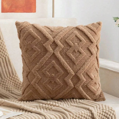 Cushion Cover 18x18 Plush Microfiber Diamond Pattern