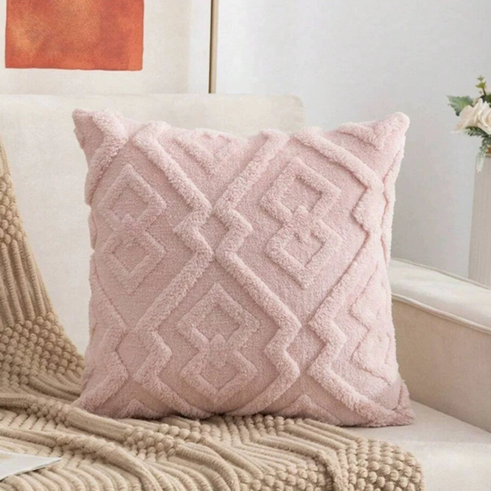 Cushion Cover 18x18 Plush Microfiber Diamond Pattern