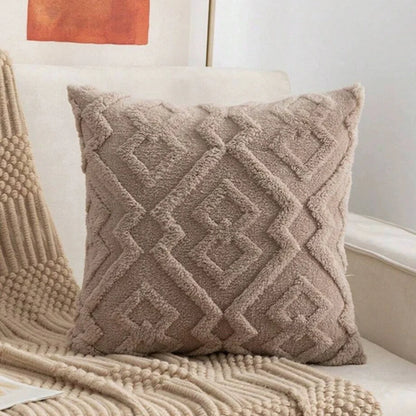 Cushion Cover 18x18 Plush Microfiber Diamond Pattern
