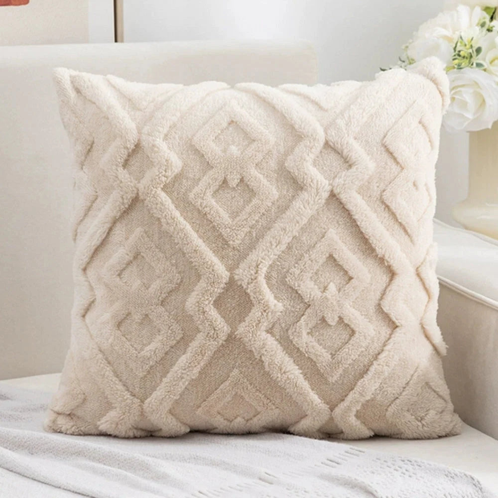 Cushion Cover 18x18 Plush Microfiber Diamond Pattern