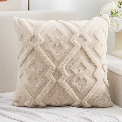 Cushion Cover 18x18 Plush Microfiber Diamond Pattern