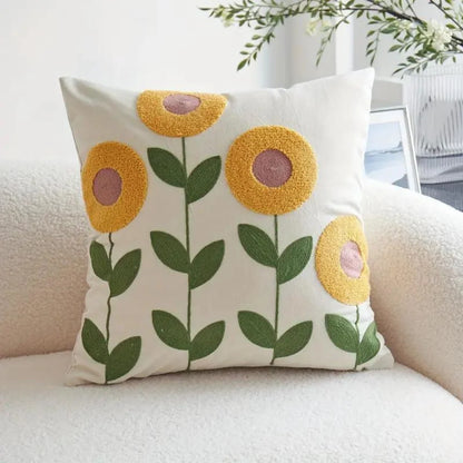 Cushion Cover Botanical Print Cotton Blend 45x45cm