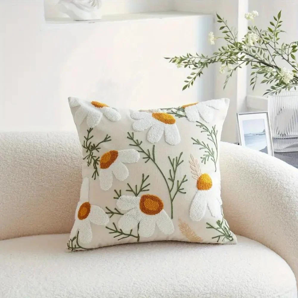 Cushion Cover Botanical Print Cotton Blend 45x45cm