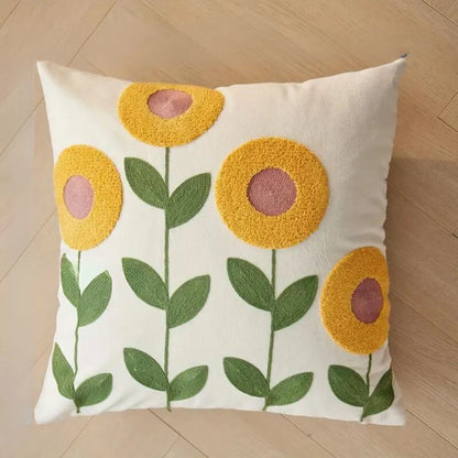 Cushion Cover Botanical Print Cotton Blend 45x45cm