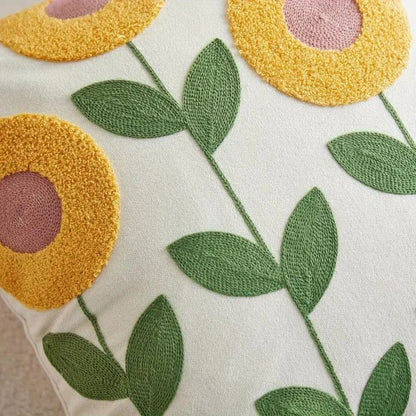 Cushion Cover Botanical Print Cotton Blend 45x45cm
