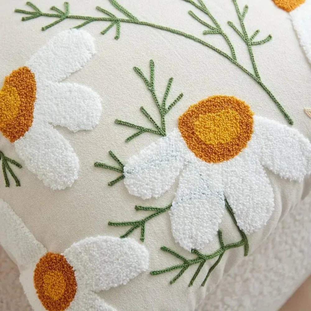 Cushion Cover Botanical Print Cotton Blend 45x45cm