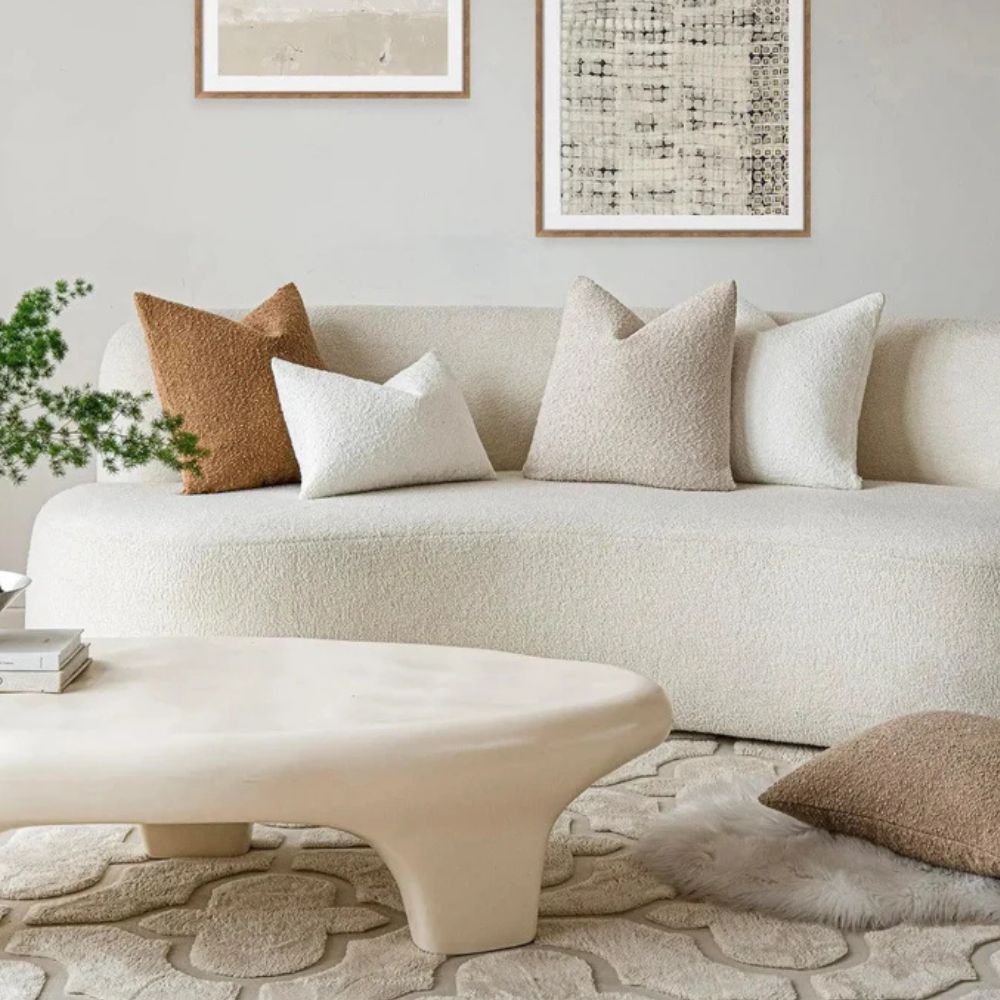 Cushion Cover Boucle Microfiber Zipper 18 x 18 Inch