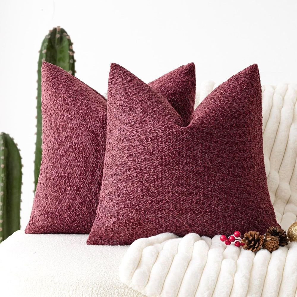 Cushion Cover Boucle Microfiber Zipper 18 x 18 Inch