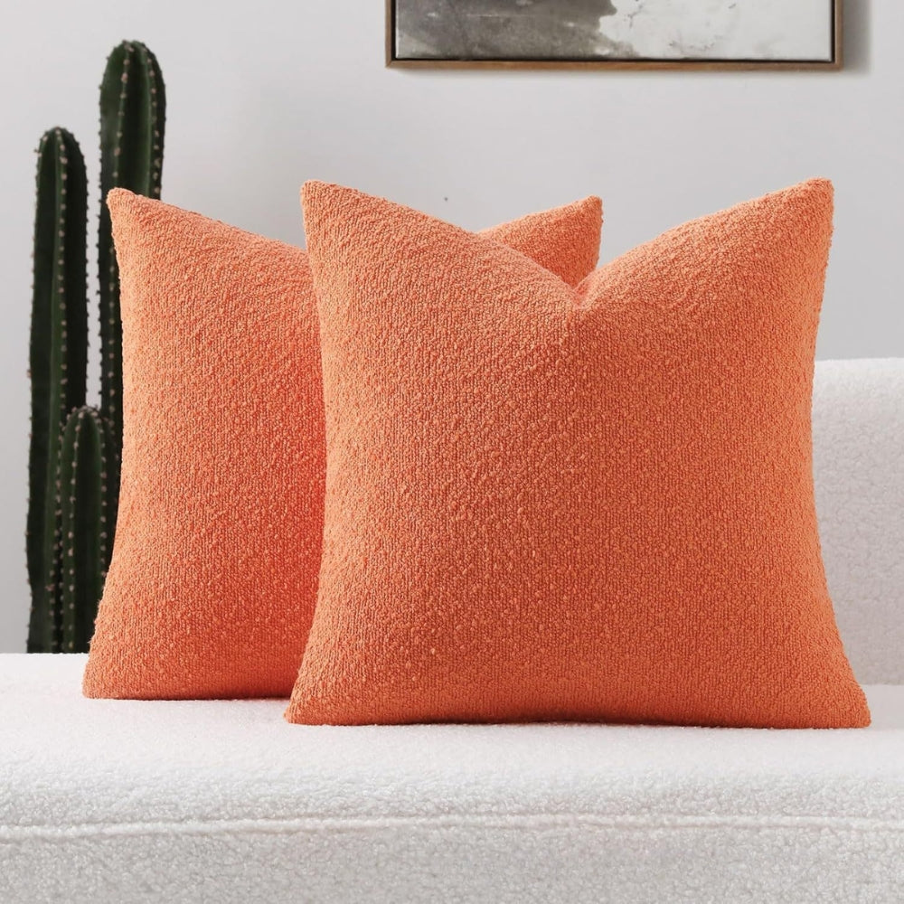 Cushion Cover Boucle Microfiber Zipper 18 x 18 Inch