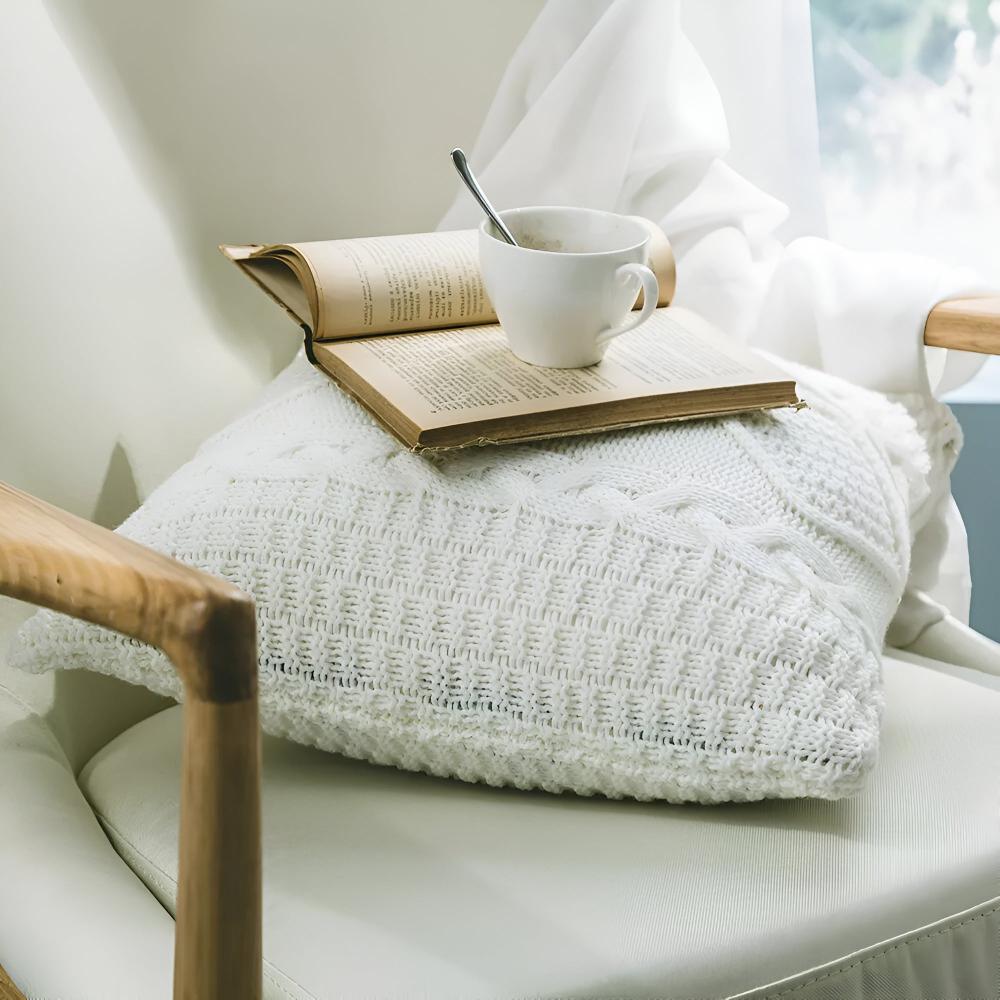 Cushion Cover Braided Knit Acrylic Cotton Metal Zipper